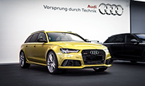 Audi RS6 Avant in de kleur Austin Yellow is hot